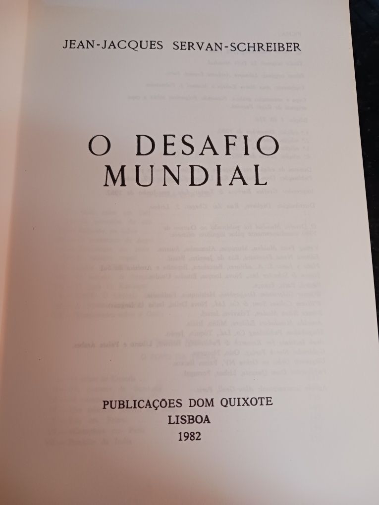 Livro" O desafio Mundial "- publicações d. Quixotes