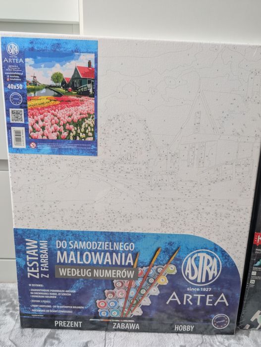 Dwa obrazy do samodzielnego malowania według numerów podobrazie nowe