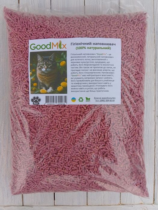 Наповнювач котячий 3 кг (соя, кукурудза)