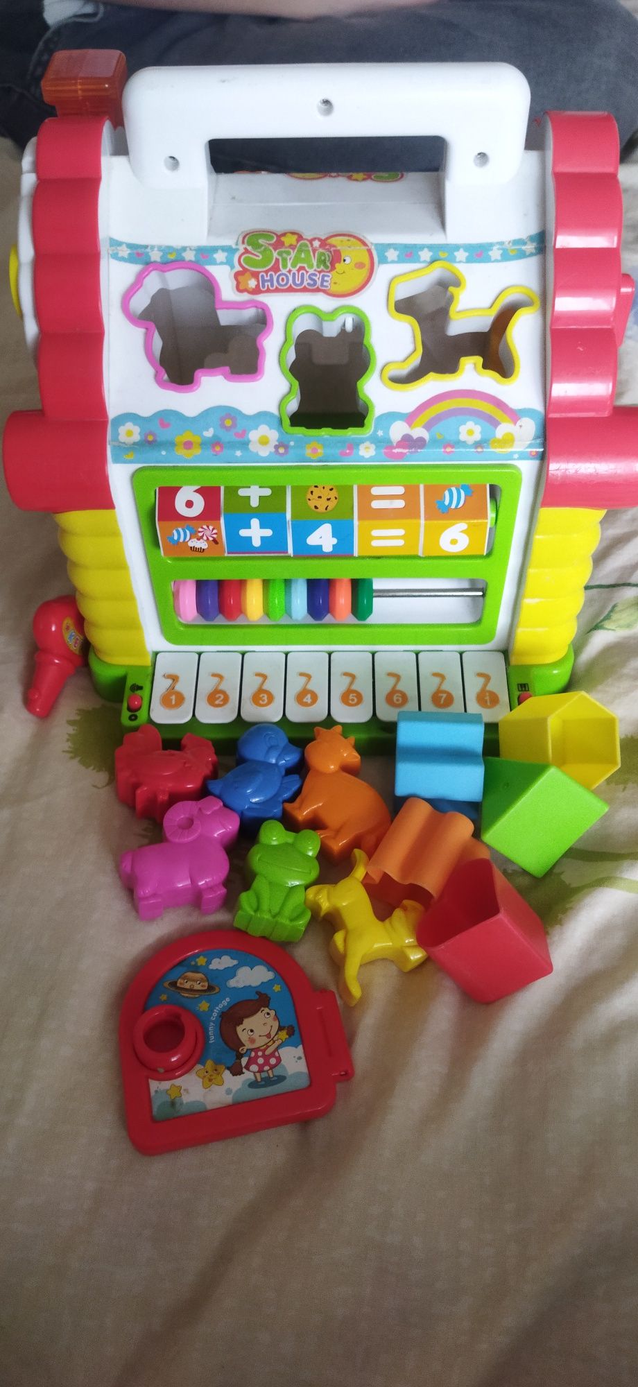 Сортер, розвиваюча іграшка для дітей, теремок з піаніно