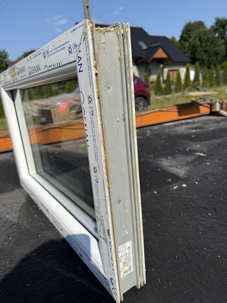Okno PCV 79x50 Gospodarcze Piwniczne Garażowe  790x500 Białe