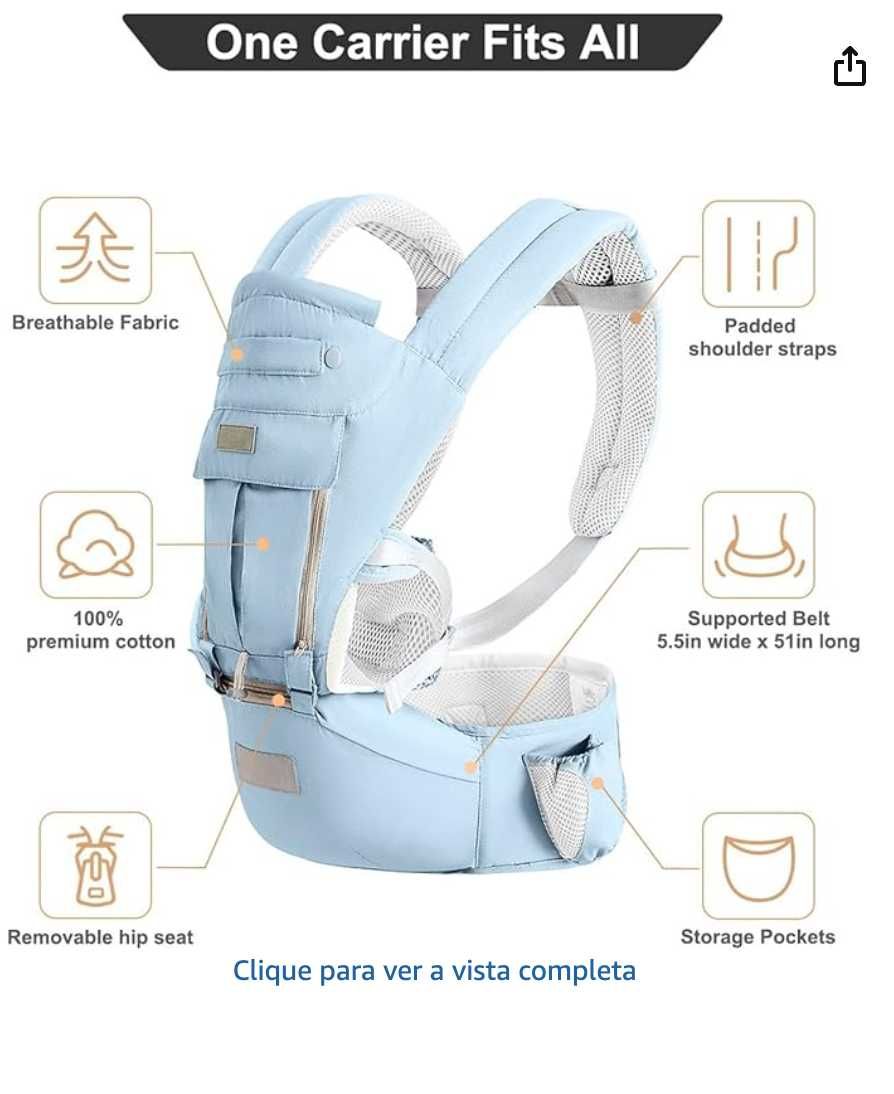 Mochila porta-bebés, ergonómica para recém-nascidos e crianças