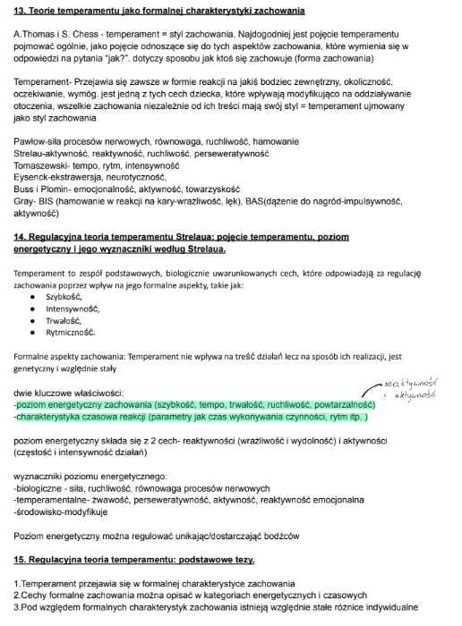 Notatki i skrypty z psychologii 1-3 rok studia materiały do nauki
