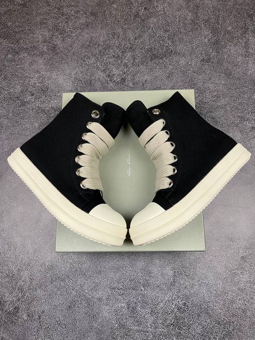 Rick Owens Ramones Jambo Lace Low Black White