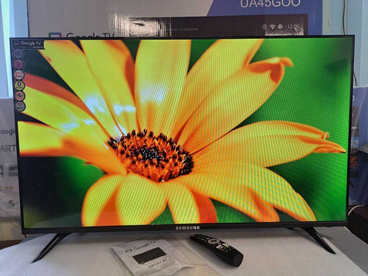 Безрамочный телевизор SAMSUNG 45" 4K Google TV Smart телевізор 2024