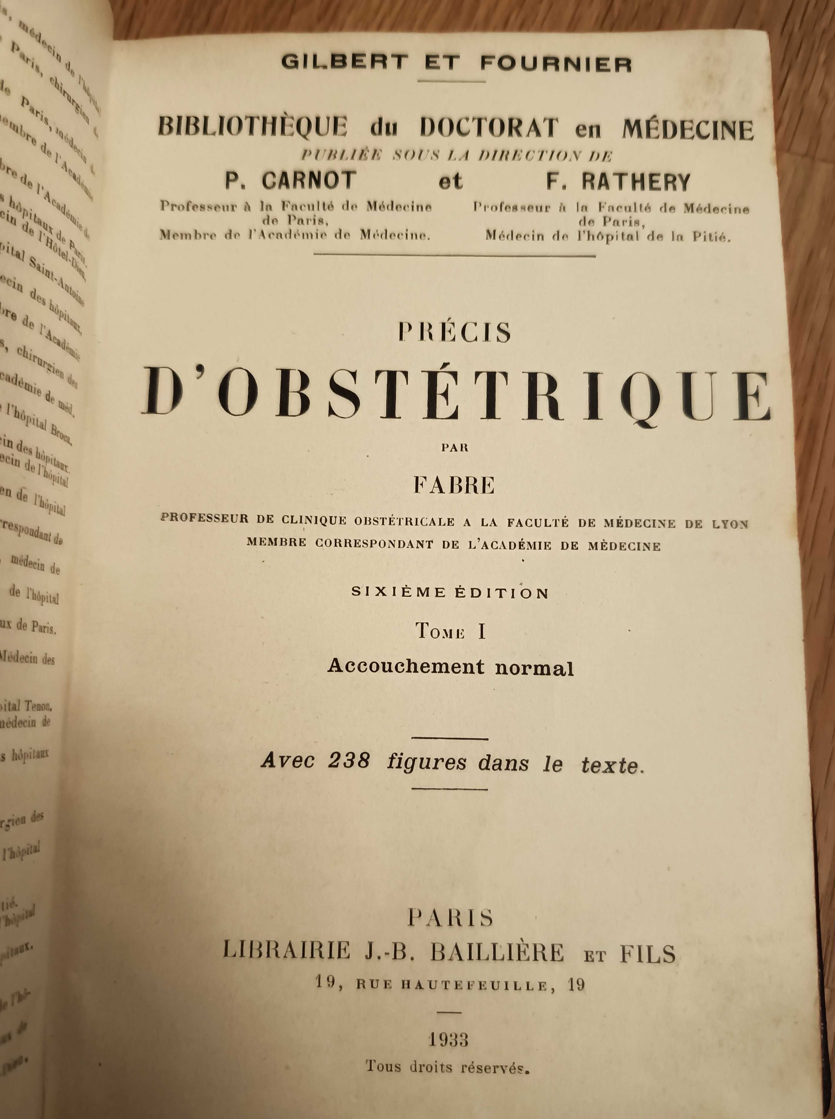 Obstétrique - Fabre (1931 - 2 Volumes)