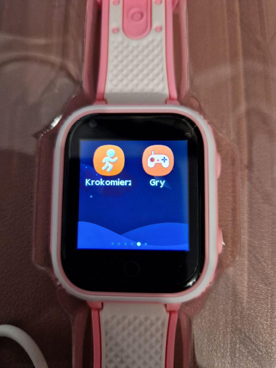 Smartwatch Dla Dzieci 4G Różowy J. Polski Krokomierz