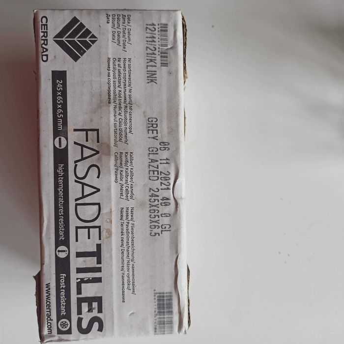 Klinkier plytka elewacyjna mrozoodporna Cerrad Grey 245x65x6,5