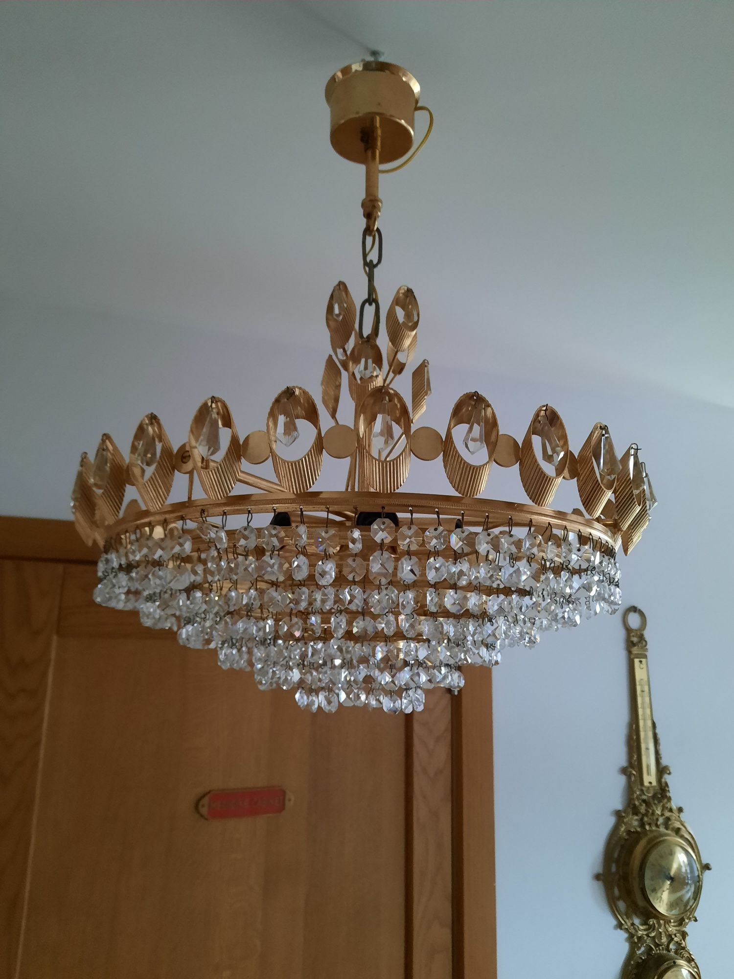 Vintage żyrandol kryształowy