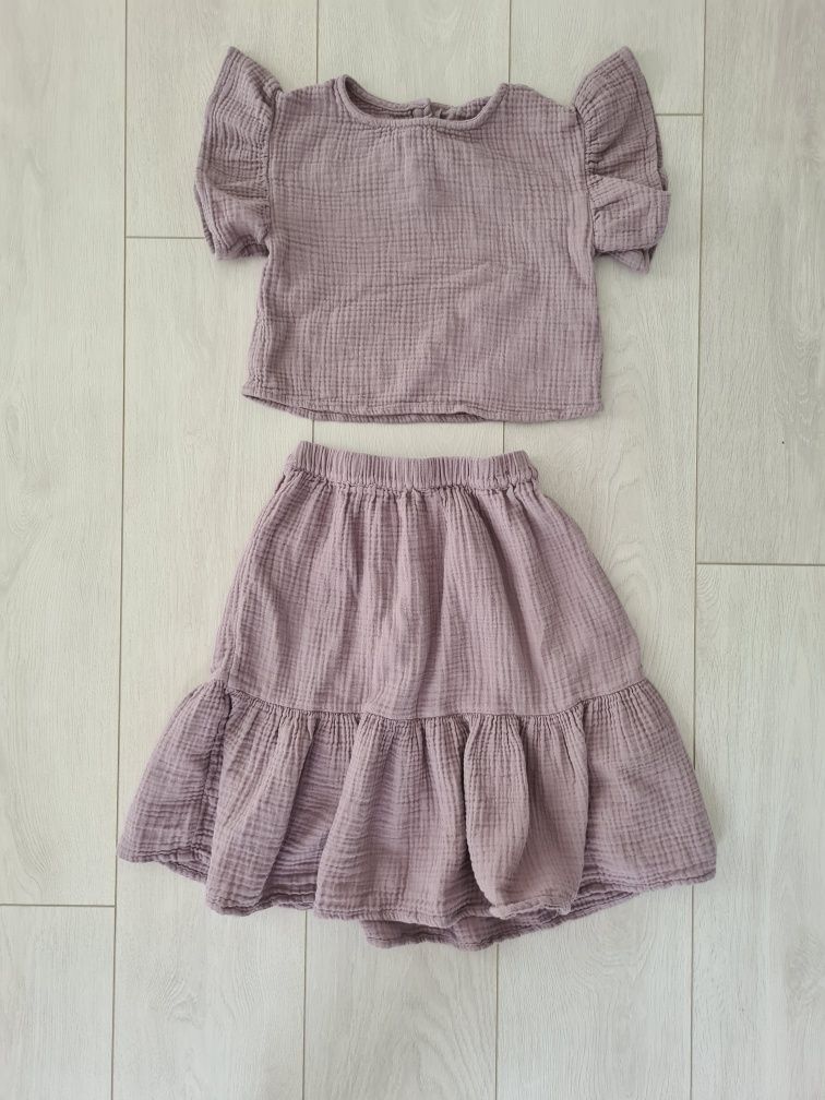 H&M kids exclusive komplet spódnica bluzka r 116