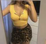 Top - crop top żółty