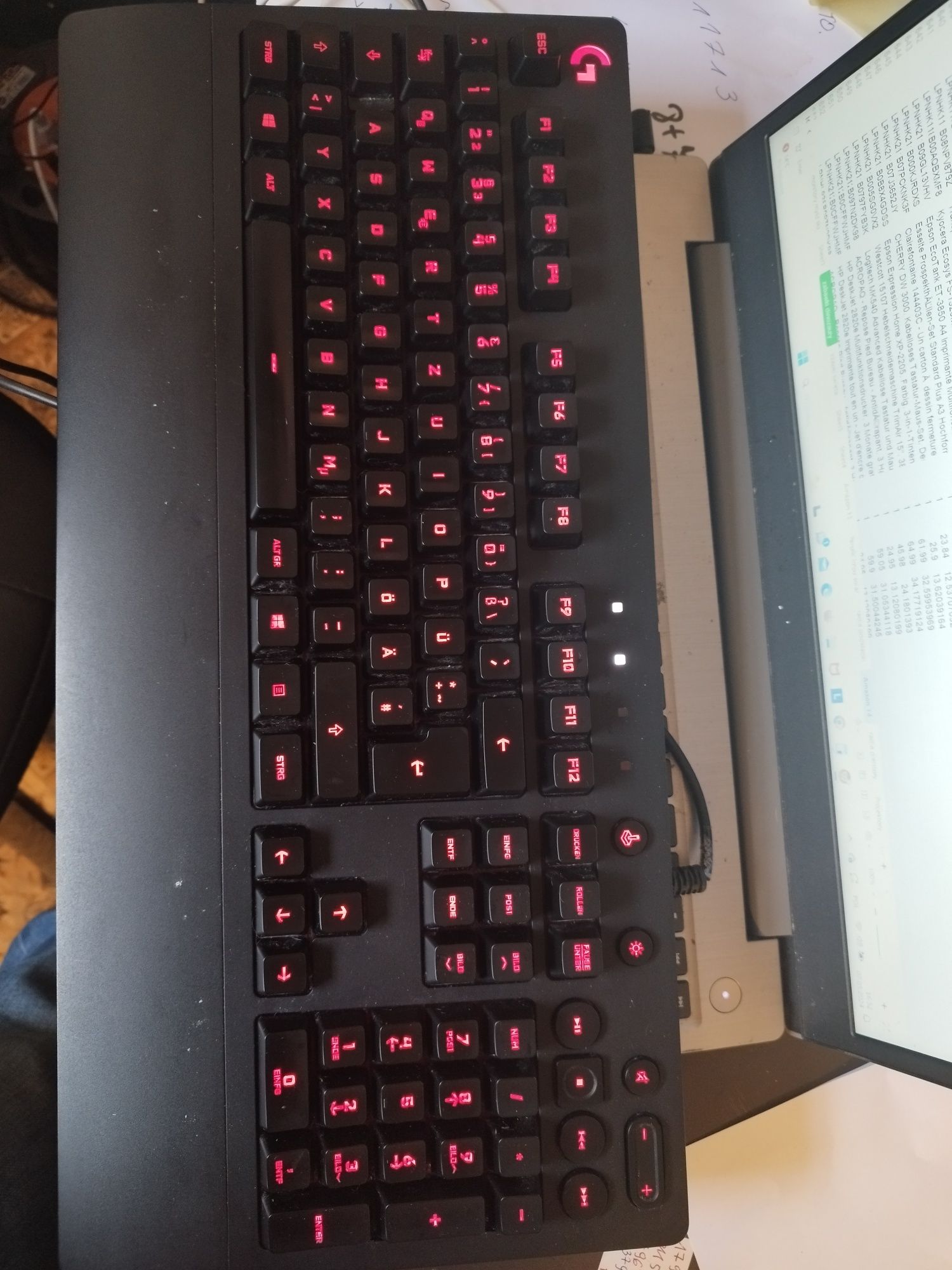 Klawiatura RGB gaming Logitech g123