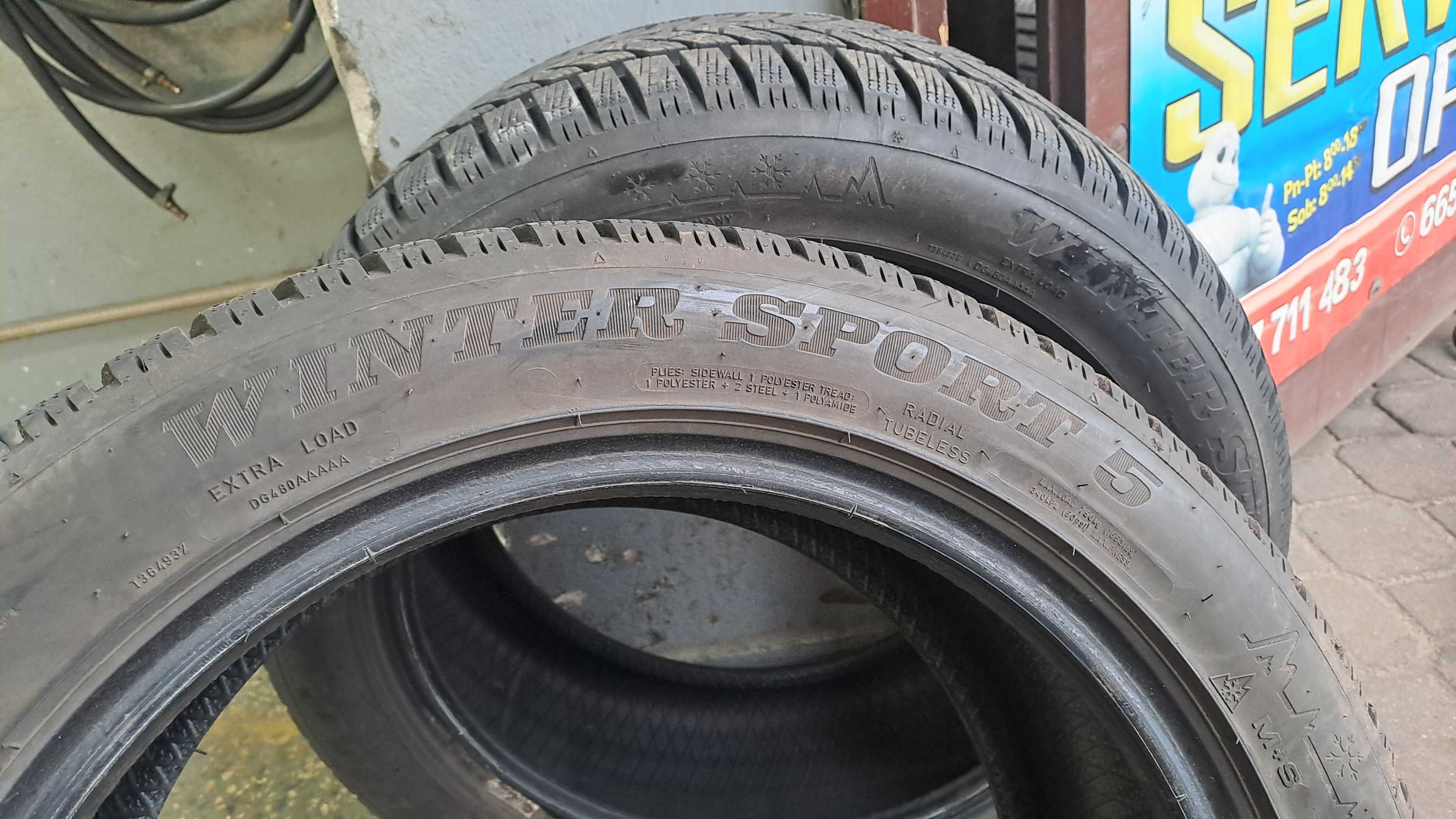 225/50r17 dunlop opony zimowe uzywane 7,5mm bieznik jak nowe