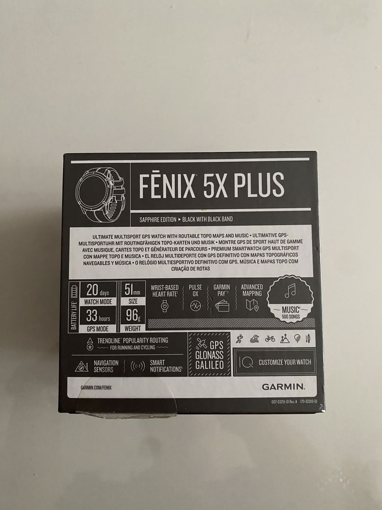 Garmin Fēnix 5X Plus Sapphire Edition, stan bardzo dobry