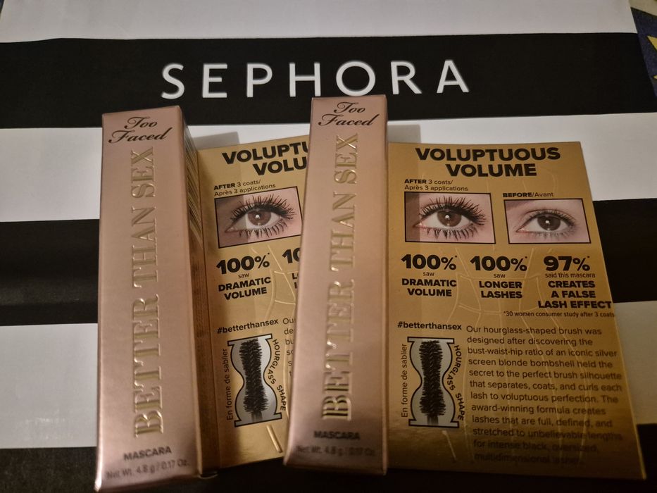 2 tusze! TOO FACED Better Than Sex 4,8g mascara tusz do rzęs CZARNY!