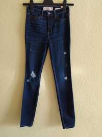 NOWE spodnie jeans Hollister hight rise, super skinny W25 L30 XS