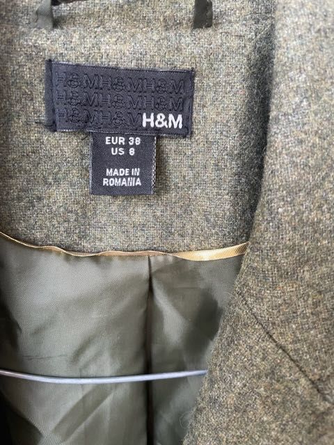 Żakiet wełniany H&M khaki damski jak nowy