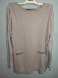 Beżowy sweter (wełna, wiskoza, kaszmir) Kinga L/XL