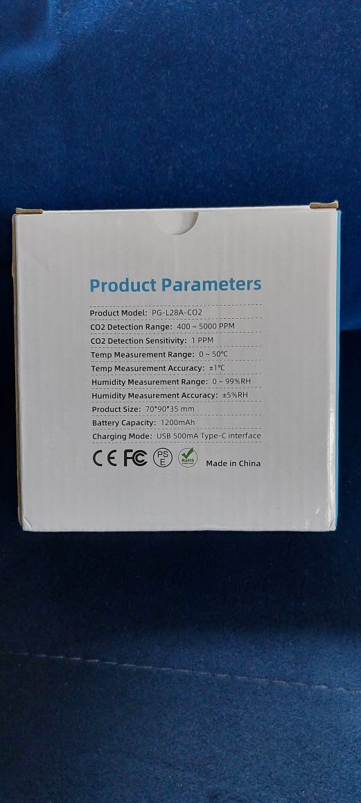 Przenośny detektor dwutlenku węgla Co2 MIERNIK TESTER PPM MONITOR