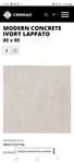 Płytki cerrad MODERN CONCRETE IVORY lappato 80 x 80