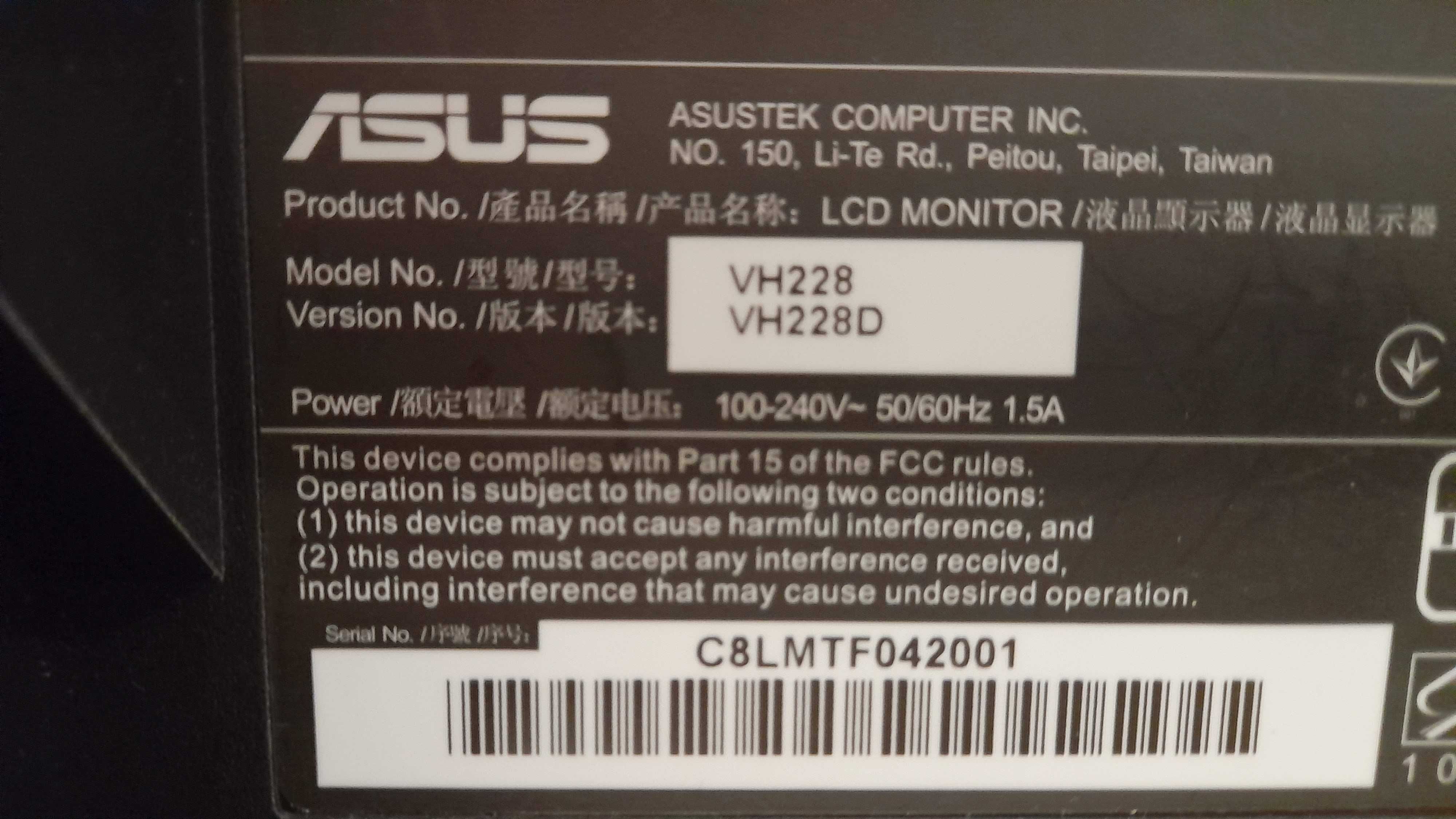 monitor Asus 22 polgadas