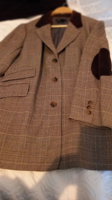 Casaco curto em xadrez