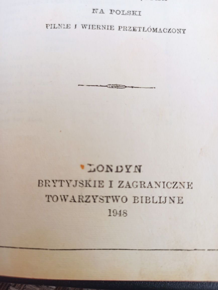 Piękna Biblia Gdańska 1948 rok zabytek, Pismo Święte Stary i Nowy Test