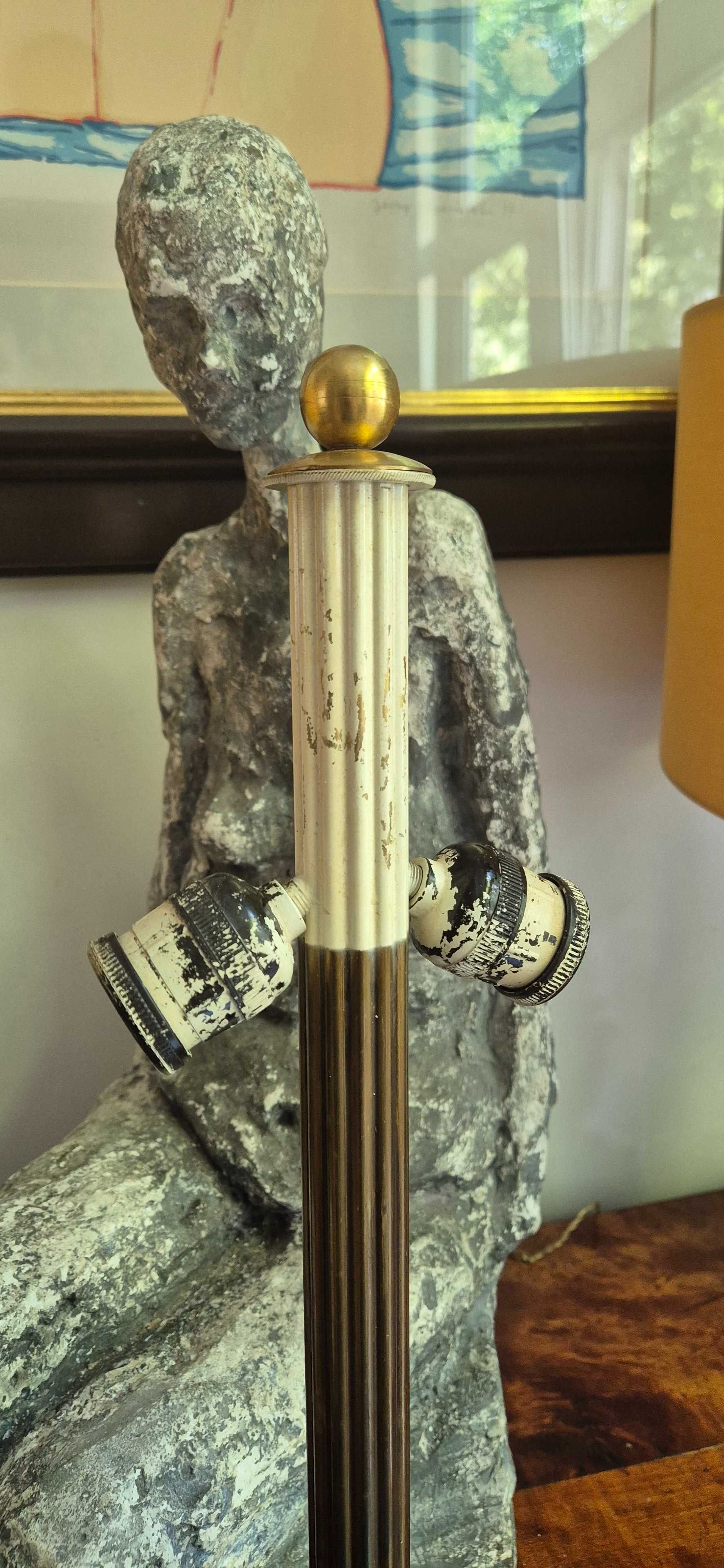 Stara mosiężna lampa gabinetowa bauhaus art nouveau antyk Francja