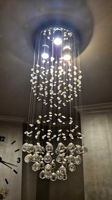 Candeeiro de teto cristais redondo