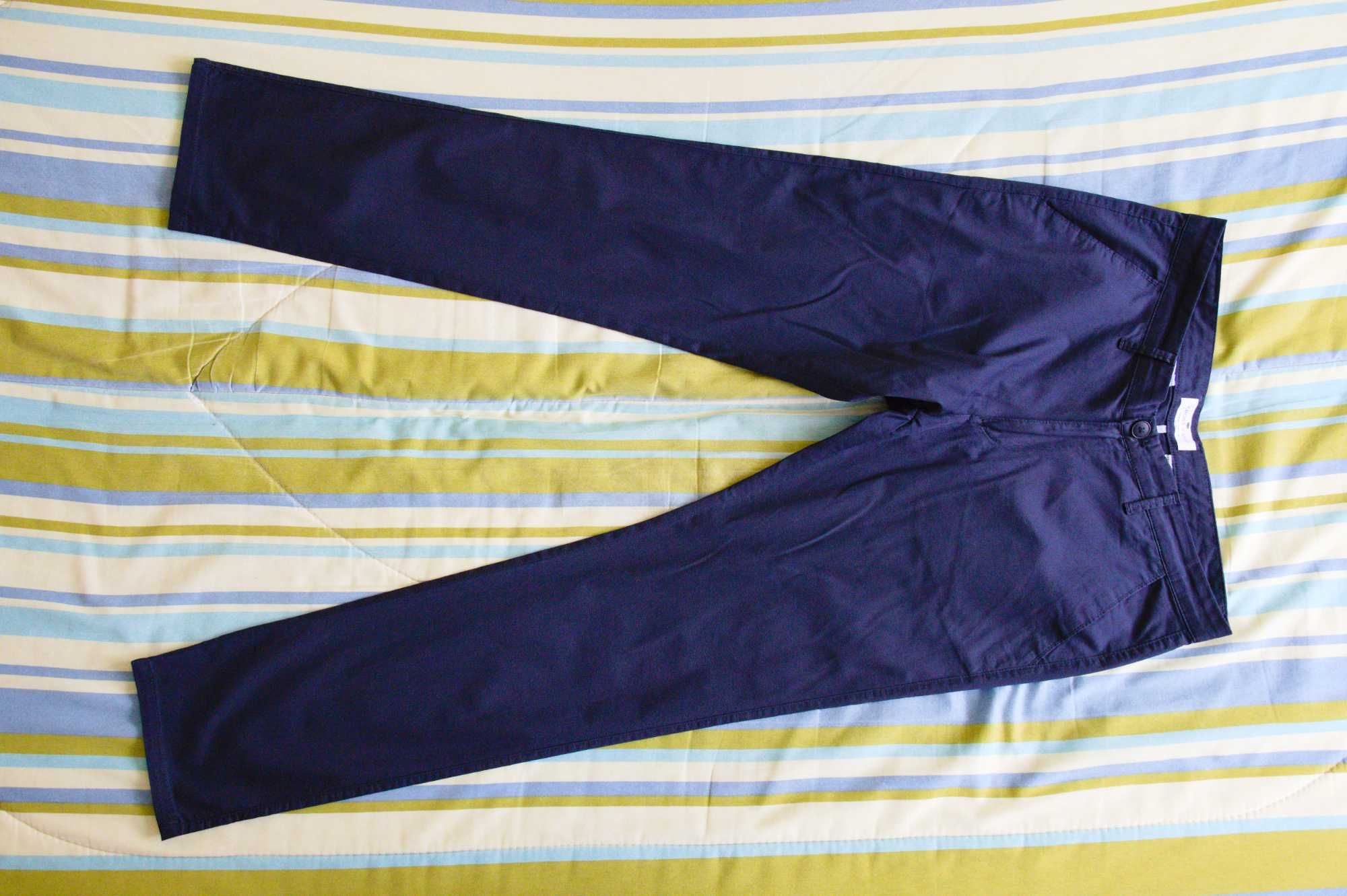 Spodnie męskie Cross Jeans, chino, W34/L34, granatowe, jak nowe