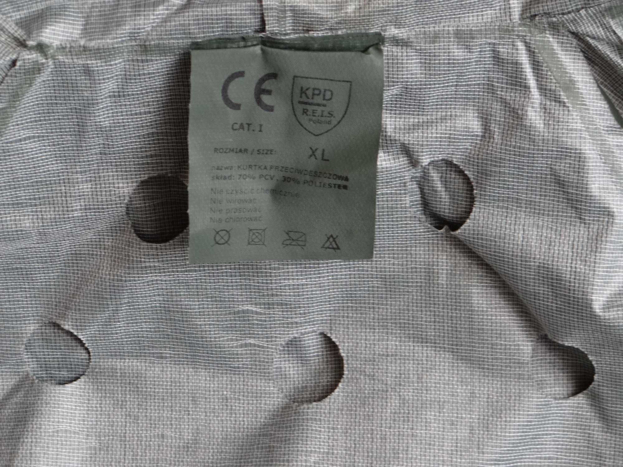 Kurtka przeciwdeszczowa z kapturem, kolor ciemna oliwka, rozmiar  XL