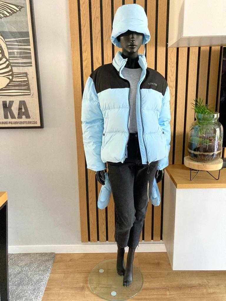 ZARA Kurtka snowboardowa puchowa z czapką i rękawiczkami r. L 8073/403