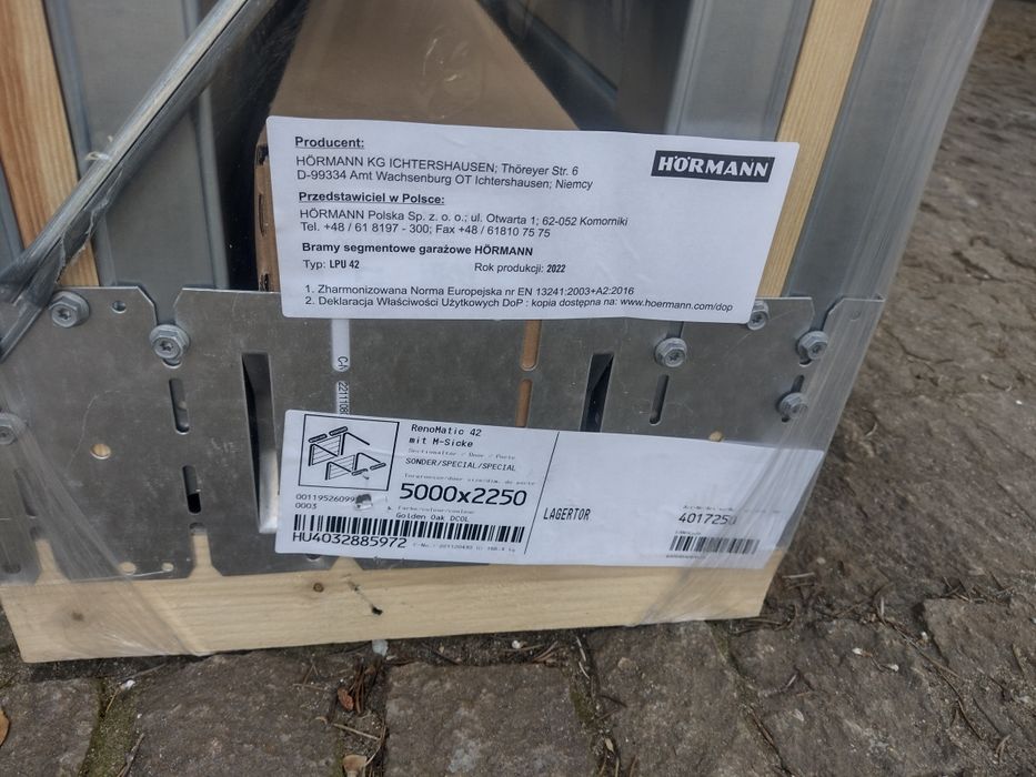 Brama Hormanna 5000 x 2250 Nowa oryginalnie zapakowana Nie wiśniowski
