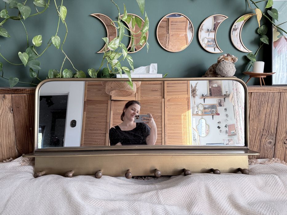 Lustro wieszak antyczne złoto