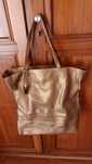 Mala Furla shopper pele dourado velho