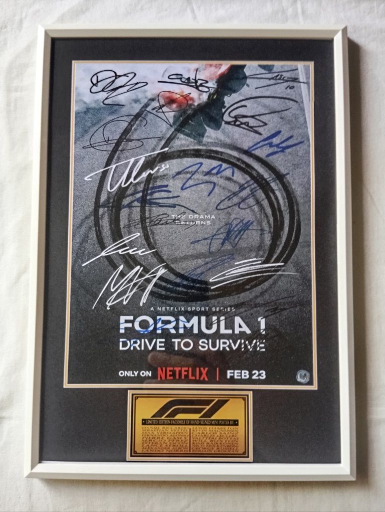 Moldura Netflix Formula 1: Drive to Survive com Autógrafos (A4)
