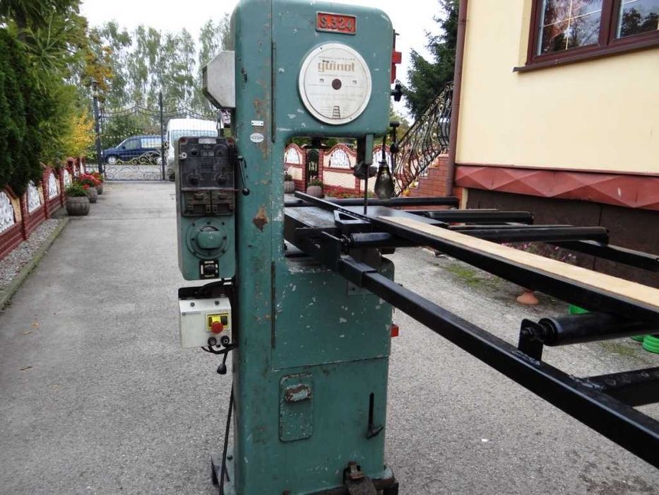 Piła taśmowa do drewna i stali + stół podawczy