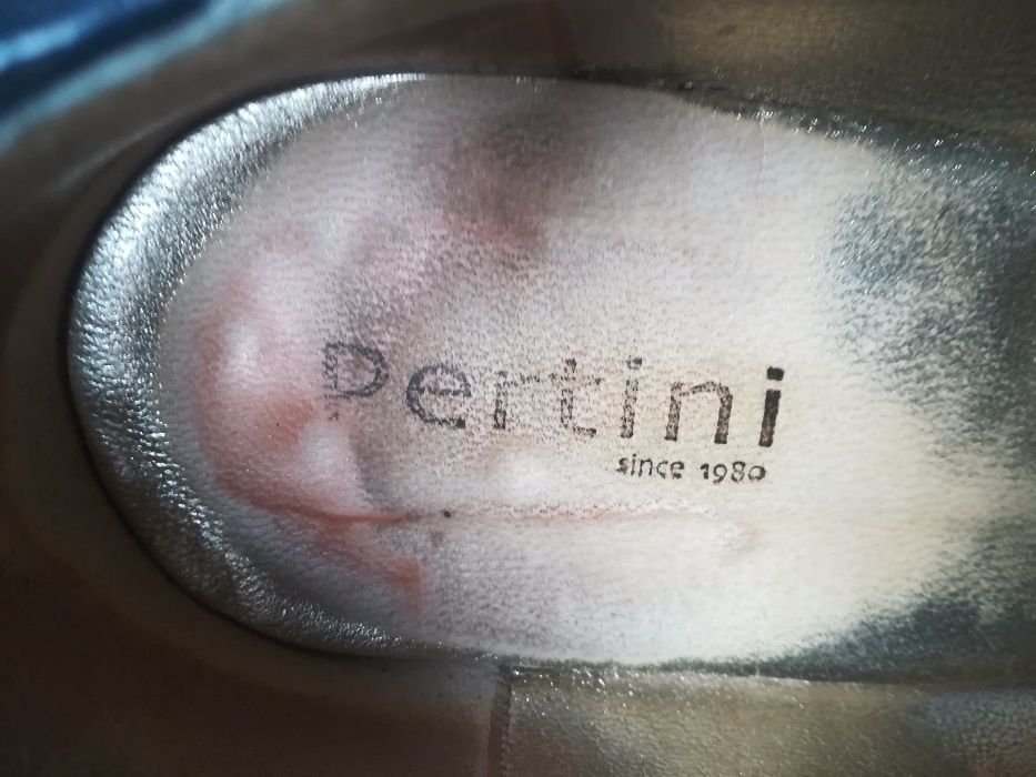 Skórzane buty Pertini, granatowe - rozmiar 41