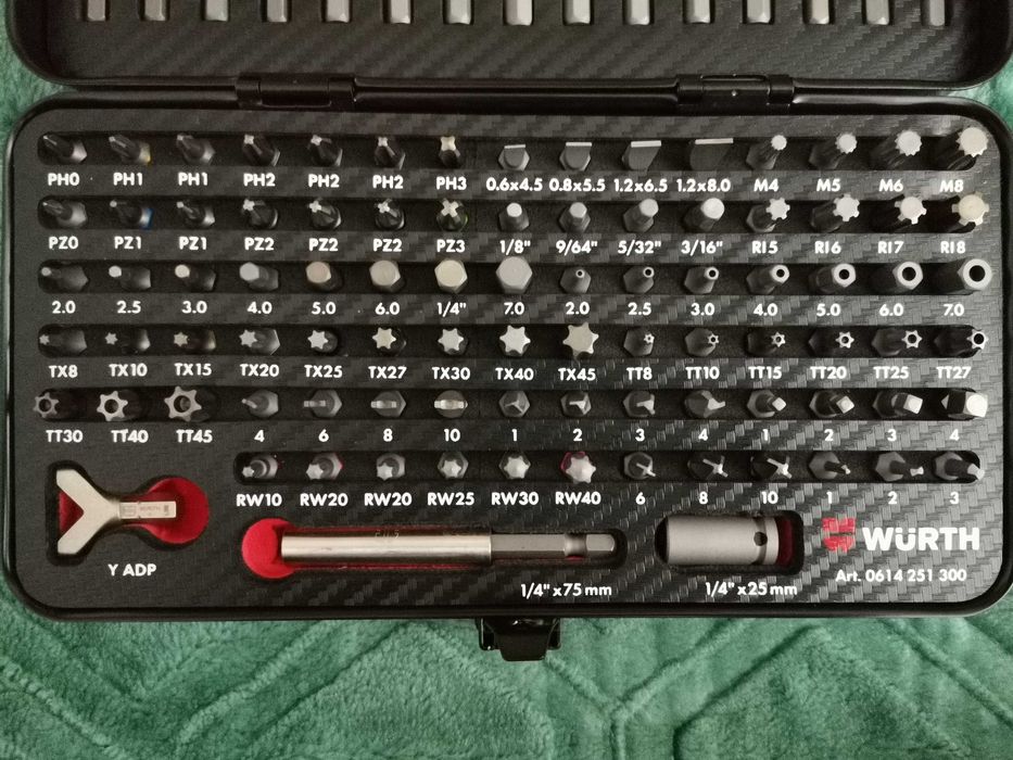 WURTH !!! Zestaw bitów 1/4” 105 elementów !!!