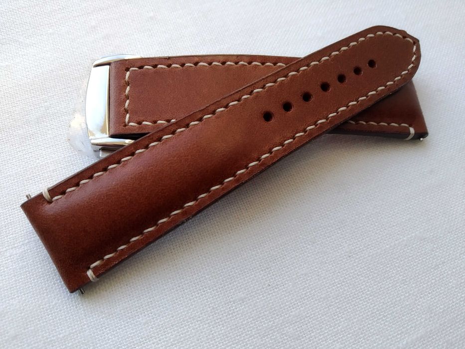 Pasek skórzany do zegarka 20 / 18 mm - motylek typu "Omega "