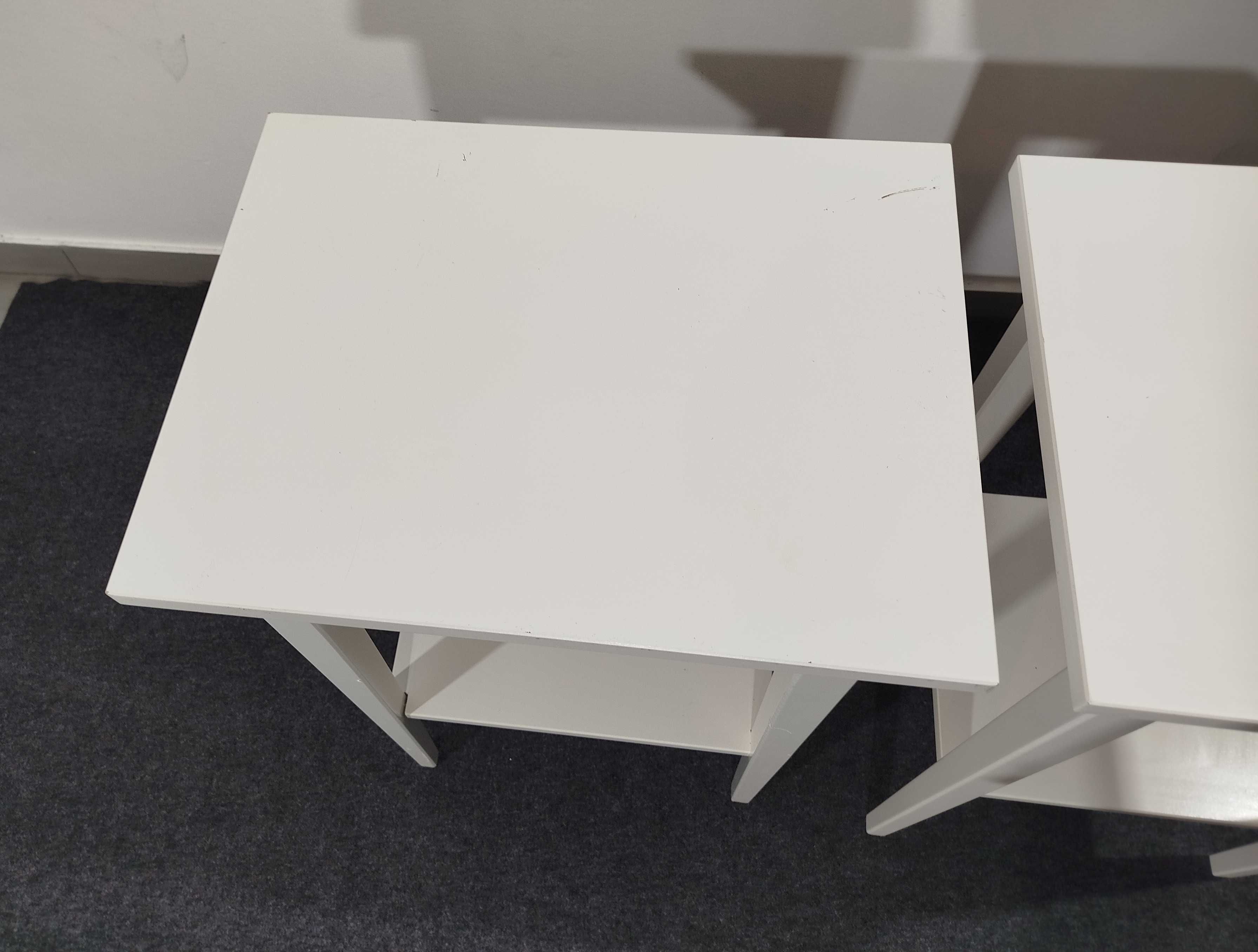 2x Mesa de Cabeceira Branco 46x35 cm HEMNES Ikea Usado