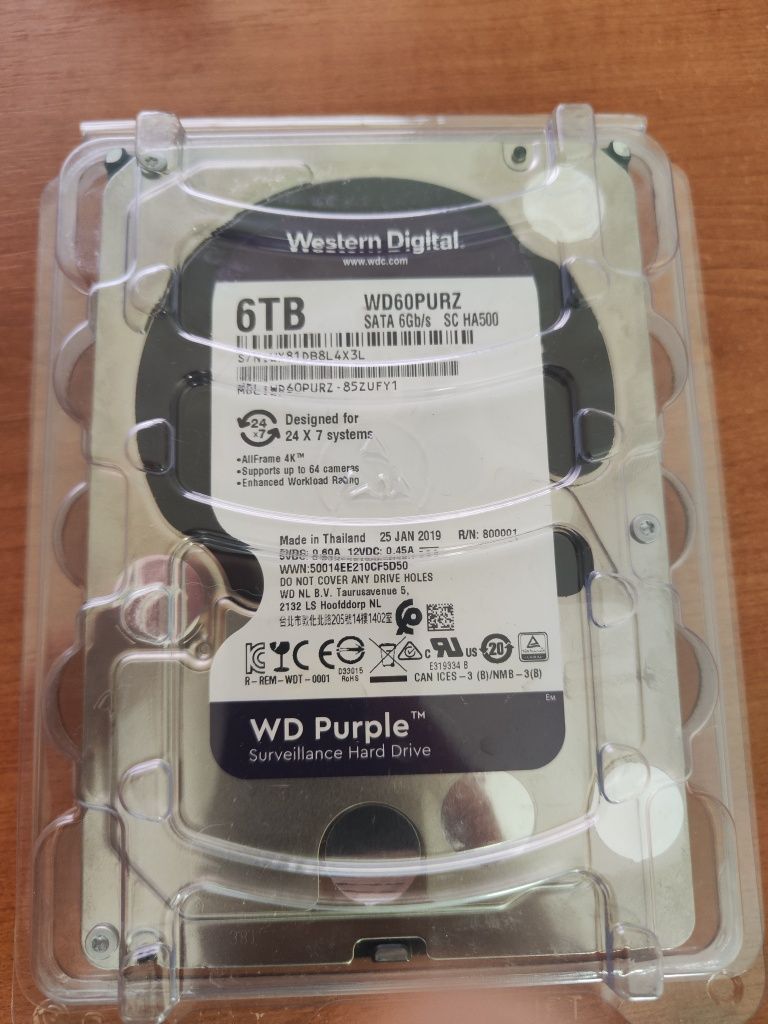 Жесткий диск HDD SATA 6.0TB WD Purple