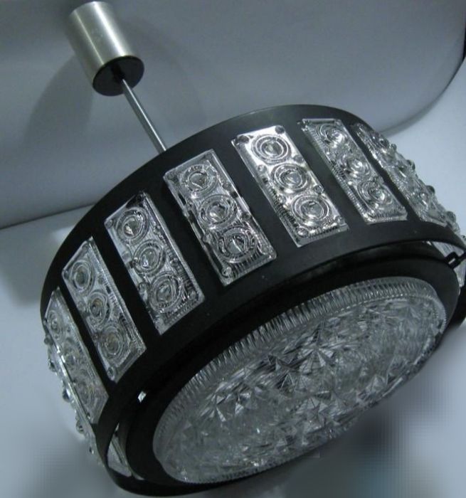 Люстра СССР хрусталь черная