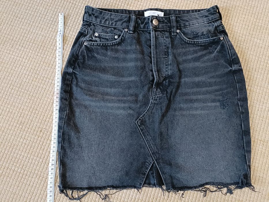Spódnica H&M, rozmiar S, jeans, wycierana
