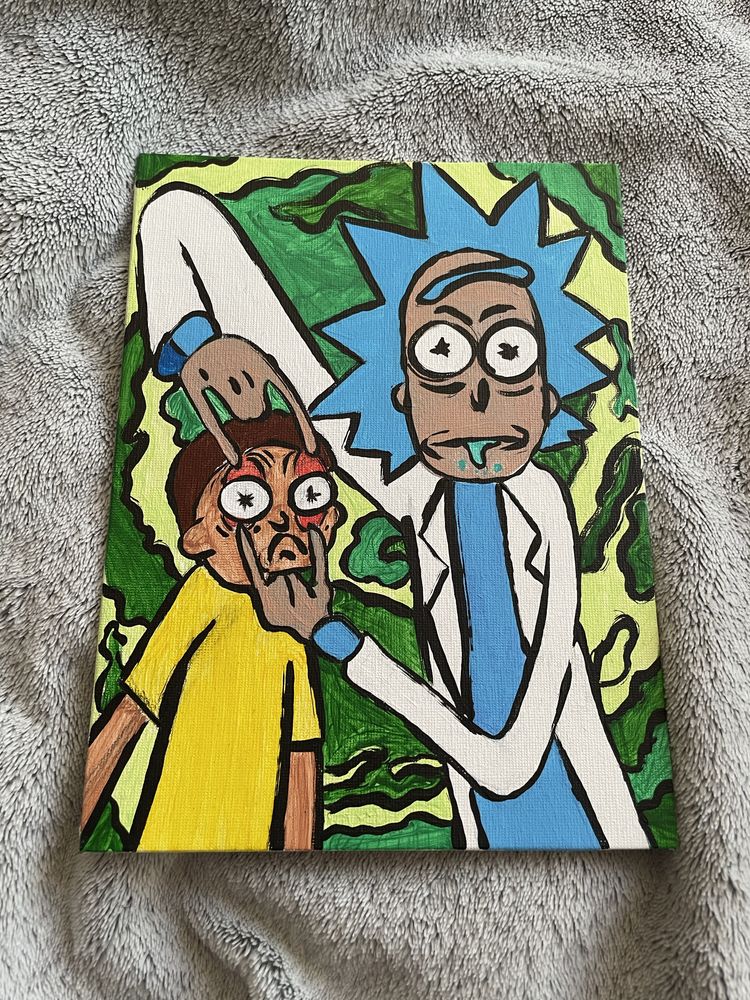 Rick and Morty - obrazek akwarelowy