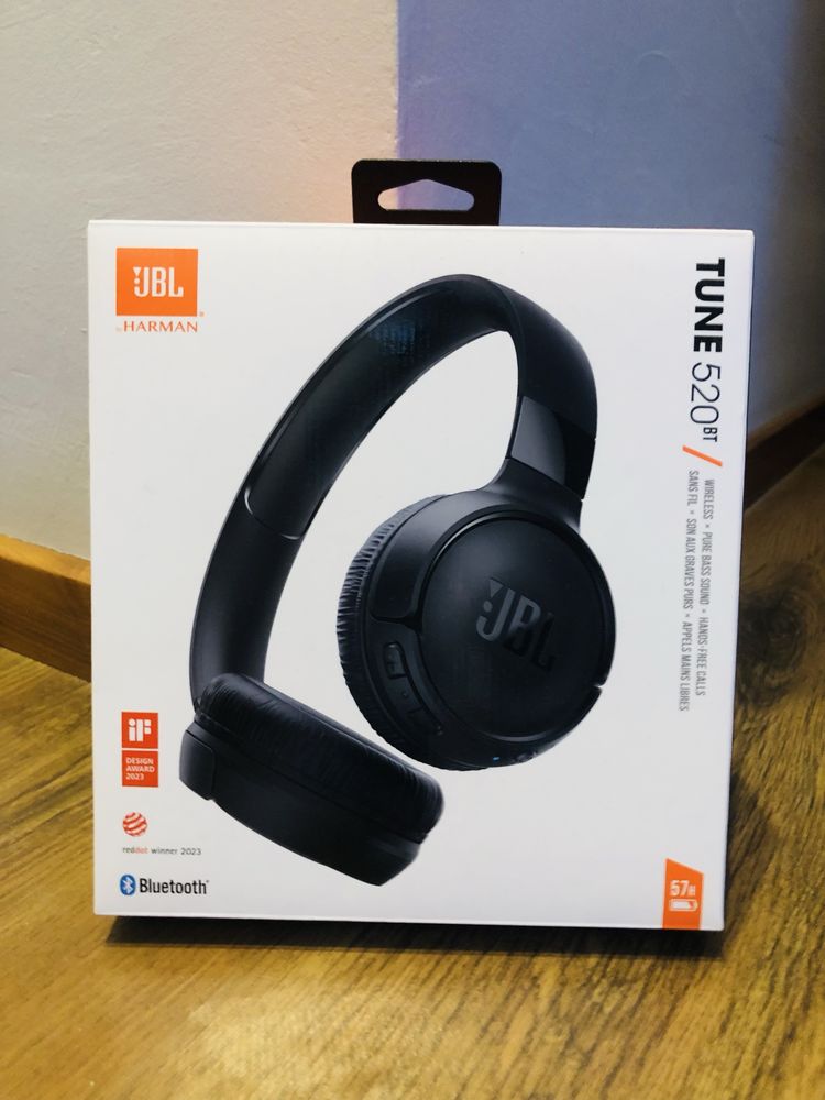 Słuchawki nauszne JBL Tune 520BT Czarny NOWE