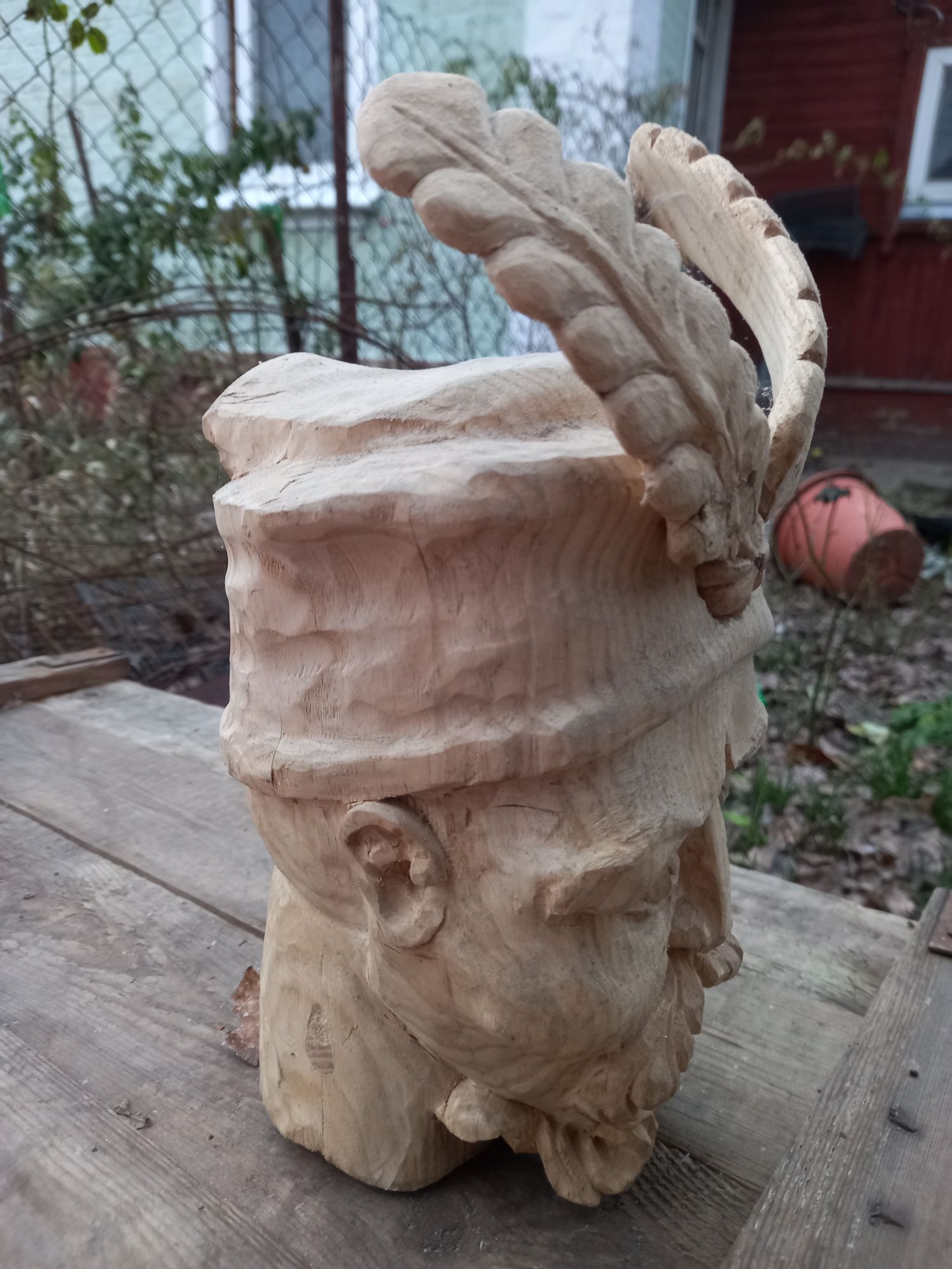 Виріб із дерева голова козака ручна робота