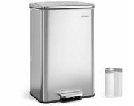 Kosz na śmieci SONGMICS, 40 l z pokrywą, stal nierdzewna LTB540E40