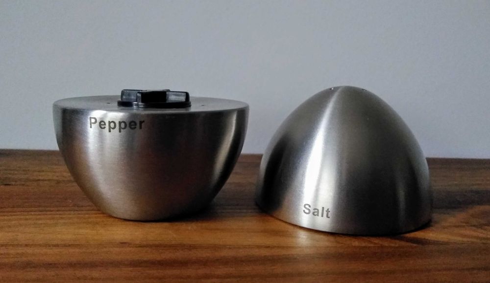 GRUNWERG stylowa solniczka pieprzniczka matowa stal nierdzewna