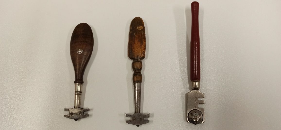 Stare sygnowane noże do szkła diament dla kolekcjonera